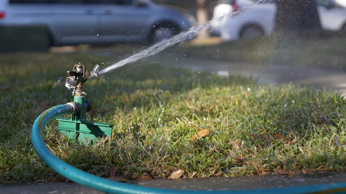 Which garden watering tools work best for lawns, flower beds, and vegetable gardens?